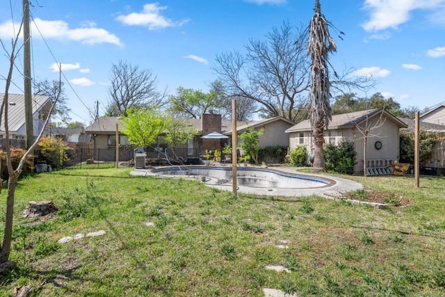 1304 Gatlinburg Dr, Pflugerville, TX 78660 - view of yard with a fenced in pool and fence