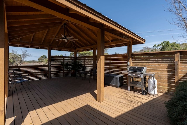 501 Hays Country Acres Rd, Dripping Springs, TX 78620 - deck with a gazebo, ceiling fan, and area for grilling