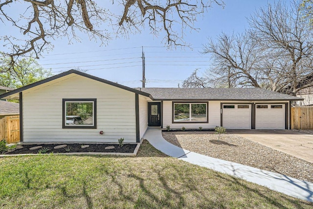 5510 Coventry Ln, Austin, TX 78723 - ranch-style house featuring an attached garage, concrete driveway, and a shingled roof