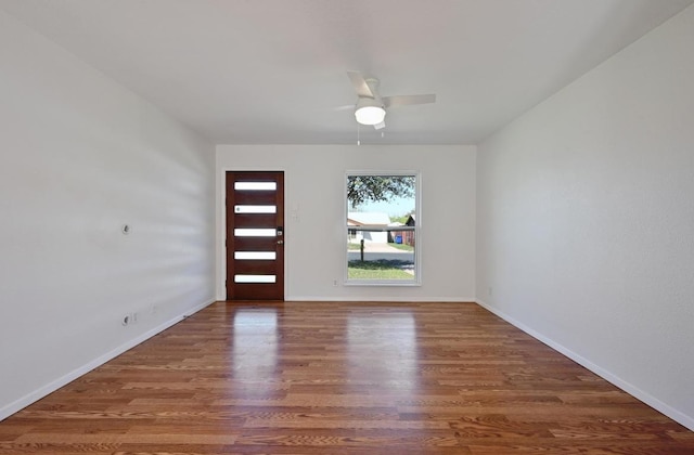 5907 Glenhollow Path, Austin, TX 78745 - unfurnished room with wood finished floors and ceiling fan