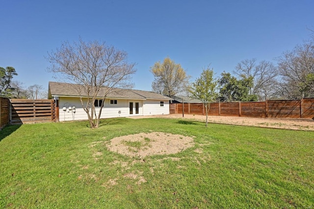 5907 Glenhollow Path, Austin, TX 78745 - view of yard with french doors