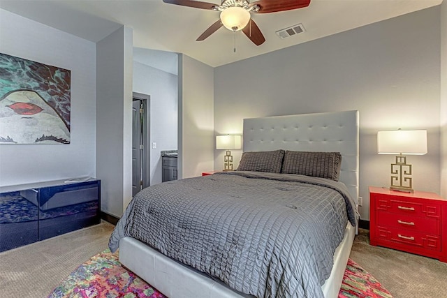 2612 Hidalgo St, Austin, TX 78702 - carpeted bedroom featuring a ceiling fan