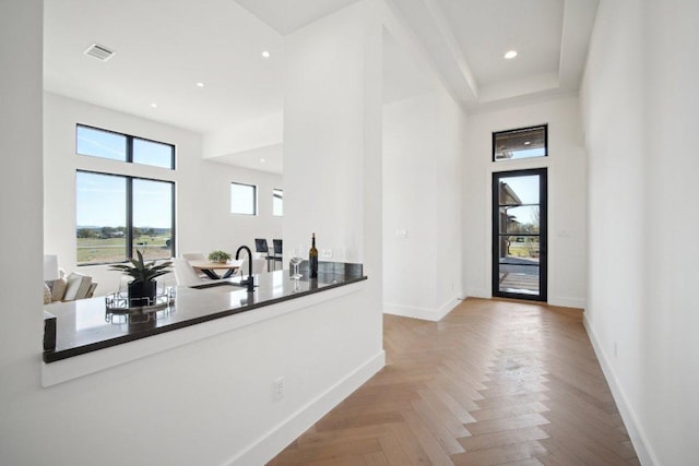 2316 Kahala Sunset Dr, Spicewood, TX 78669 - entryway featuring recessed lighting and a towering ceiling