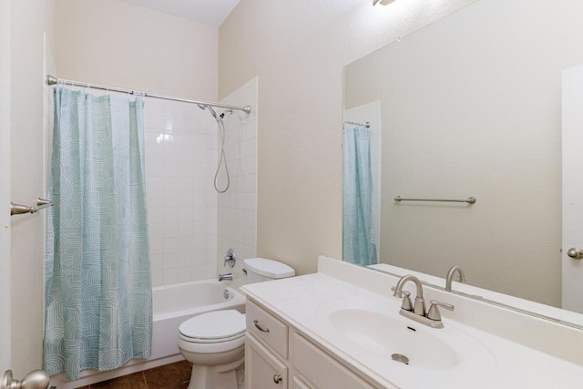 2532 Santa Barbara Loop, Round Rock, TX 78665 - bathroom featuring vanity, shower / bath combo with shower curtain, and tile patterned flooring