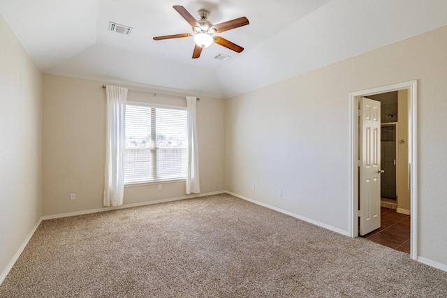 2532 Santa Barbara Loop, Round Rock, TX 78665 - carpeted spare room featuring a ceiling fan, vaulted ceiling, and baseboards