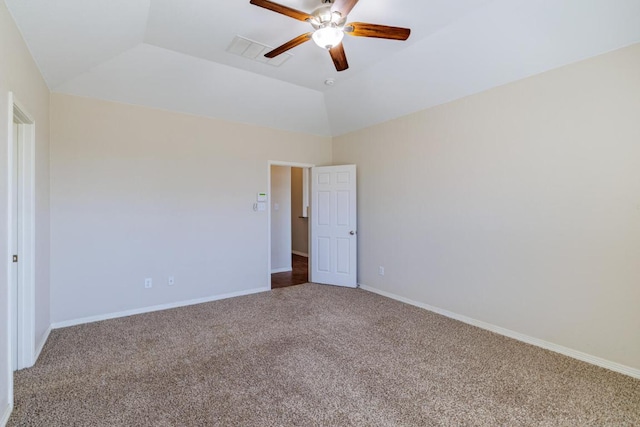 2532 Santa Barbara Loop, Round Rock, TX 78665 - unfurnished bedroom featuring carpet, a ceiling fan, and vaulted ceiling