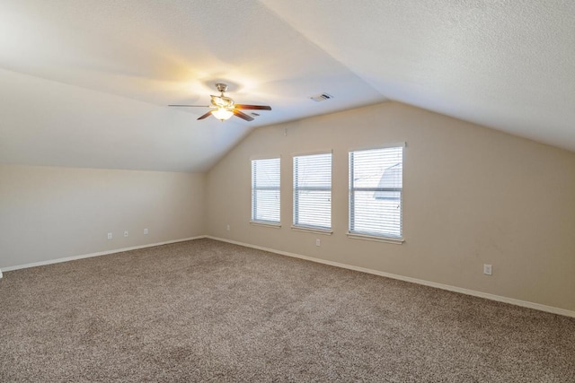 2532 Santa Barbara Loop, Round Rock, TX 78665 - bonus room featuring carpet flooring, a ceiling fan, lofted ceiling, and baseboards