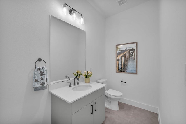 102 Mountain Home Rd, Horseshoe Bay, TX 78657 - bathroom with vanity, tile patterned flooring, toilet, and baseboards