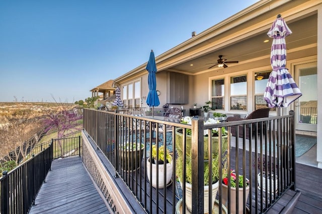 3204 Venezia Vw, Leander, TX 78641 - wooden deck with a ceiling fan