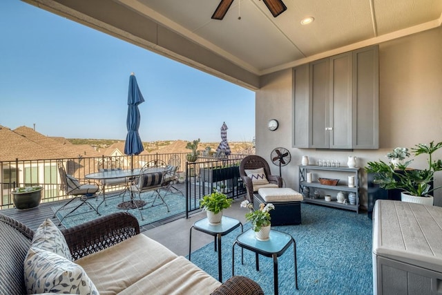 3204 Venezia Vw, Leander, TX 78641 - view of patio / terrace with outdoor dining space, a ceiling fan, and outdoor lounge area