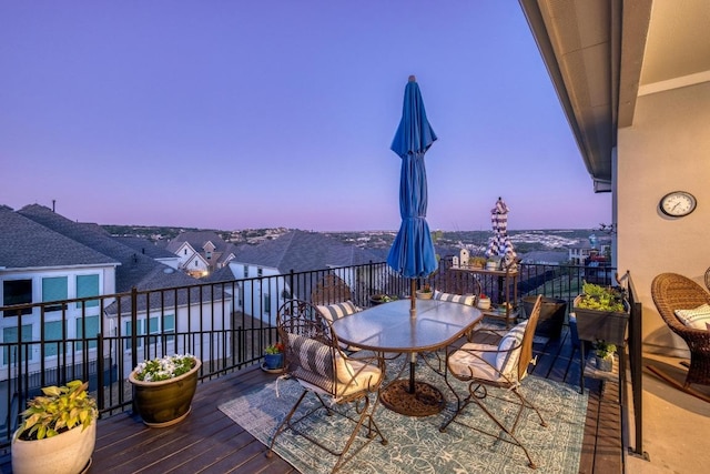 3204 Venezia Vw, Leander, TX 78641 - wooden terrace featuring outdoor dining space
