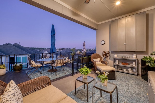 3204 Venezia Vw, Leander, TX 78641 - patio terrace at dusk with outdoor dining area