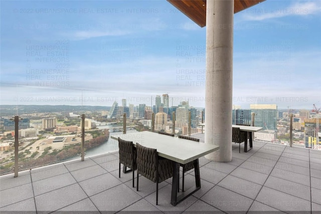 44 E Ave Unit 3203, Austin, TX 78701 - view of patio / terrace with a view of city and a balcony