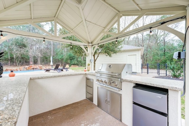 14904 Oak Shores Dr, Willis, TX 77318 - view of patio / terrace featuring an outdoor pool and a gazebo