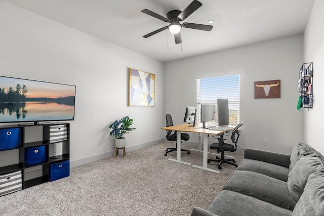 2256 Local Rebel Loop, Leander, TX 78641 - office with carpet and a ceiling fan