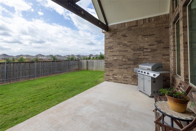 896 Spinnaker Loop, Kyle, TX 78640 - fenced backyard with grilling area and a patio