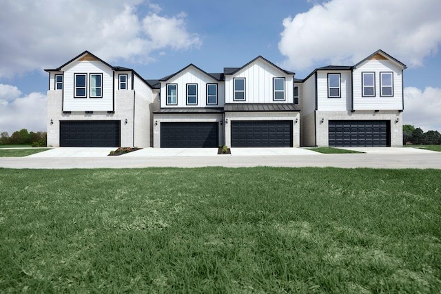 1955 Settlers Glen Dr Unit 4201, Round Rock, TX 78665 - modern inspired farmhouse featuring a front lawn and an attached garage