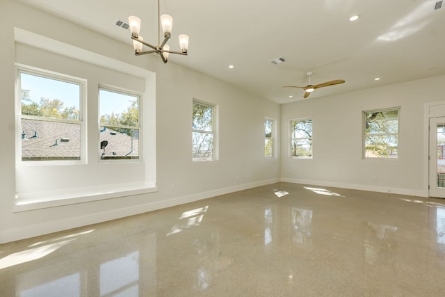 3014 Brass Buttons Trl, Austin, TX 78734 - spare room with a chandelier and recessed lighting