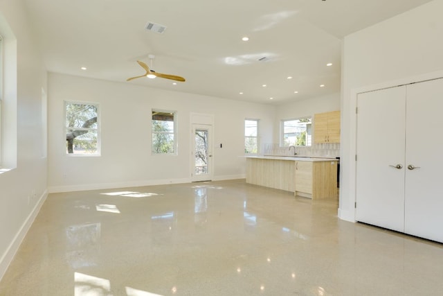 3014 Brass Buttons Trl, Austin, TX 78734 - unfurnished living room with recessed lighting and a ceiling fan