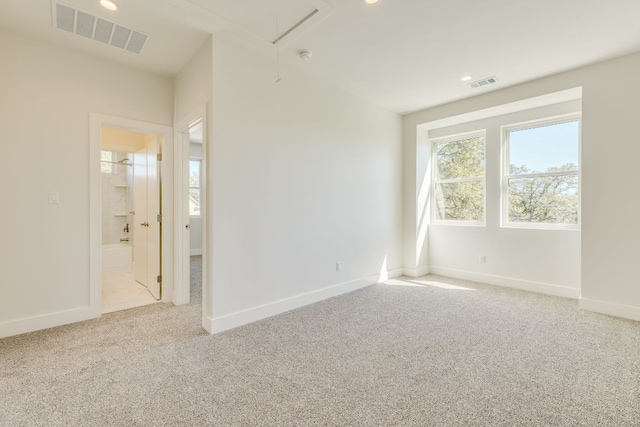 3014 Brass Buttons Trl, Austin, TX 78734 - carpeted spare room featuring attic access and recessed lighting