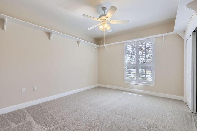 407 Breezeway Ln, Georgetown, TX 78633 - empty room featuring a ceiling fan, light colored carpet, and baseboards