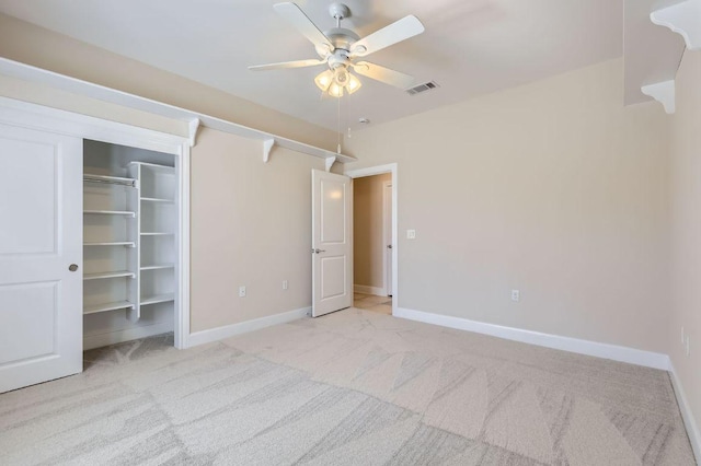 407 Breezeway Ln, Georgetown, TX 78633 - unfurnished bedroom with baseboards, visible vents, a ceiling fan, and carpet