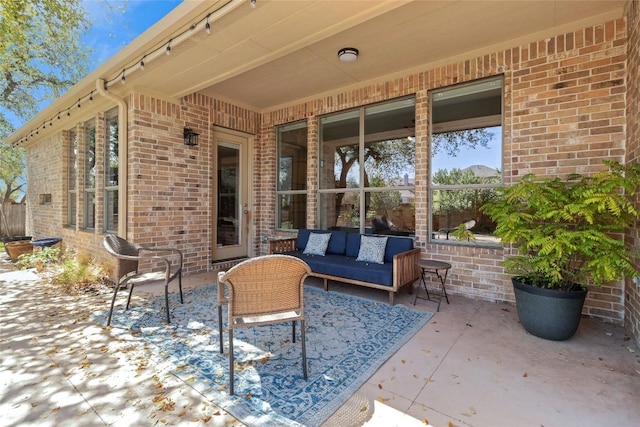 view of patio with an outdoor hangout area