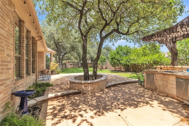 4004 Buckhaven Cv, Cedar Park, TX 78613 - fenced backyard with area for grilling and a patio area