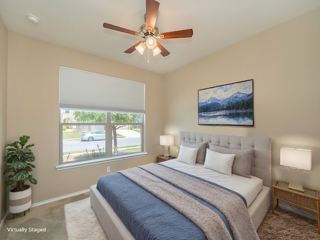 705 Estes Park, Taylor, TX 76574 - bedroom featuring carpet flooring and ceiling fan
