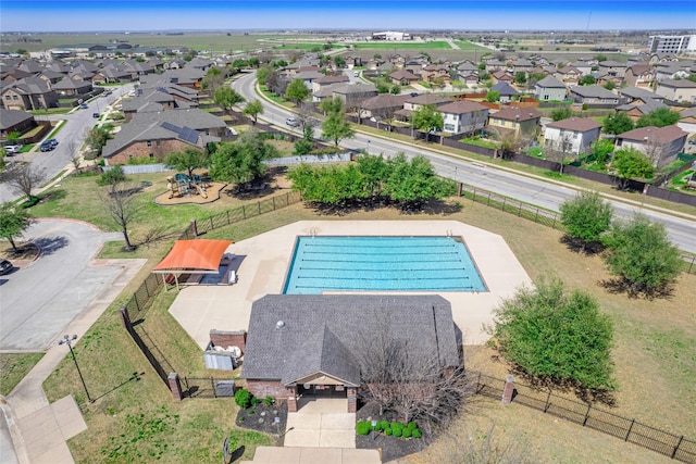 705 Estes Park, Taylor, TX 76574 - aerial view of residential area with a pool area