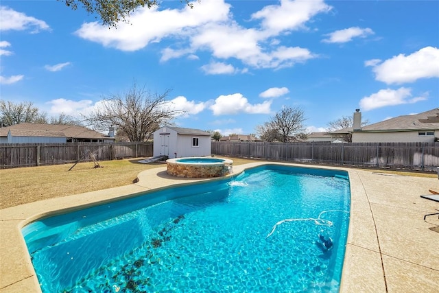 3607 Winding Way, Round Rock, TX 78664 - view of swimming pool featuring a patio area and a pool with connected hot tub
