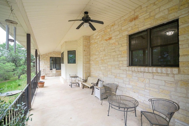 22207 Moulin Dr, Spicewood, TX 78669 - view of patio featuring a ceiling fan