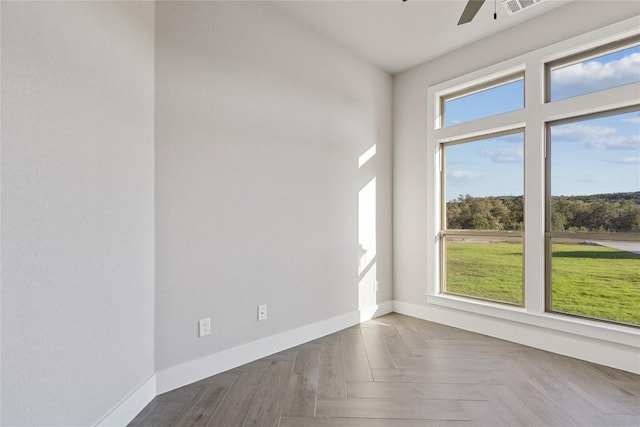 122 Liberty Bell Ln, Fischer, TX 78623 - spare room featuring a ceiling fan and baseboards