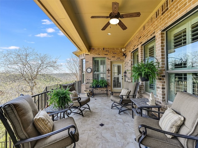 217 Piedmont Hills Pass, Austin, TX 78732 - view of patio / terrace featuring a ceiling fan