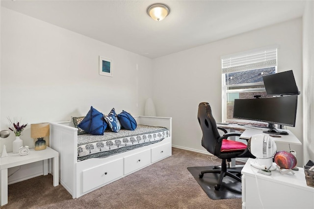 bedroom featuring carpet