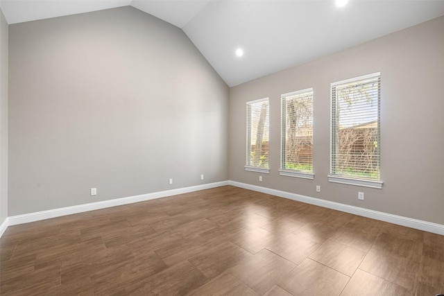 1017 S Quinlan Park Rd, Austin, TX 78732 - unfurnished room with vaulted ceiling, healthy amount of natural light, and recessed lighting