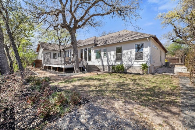 1017 S Quinlan Park Rd, Austin, TX 78732 - back of property with a wooden deck