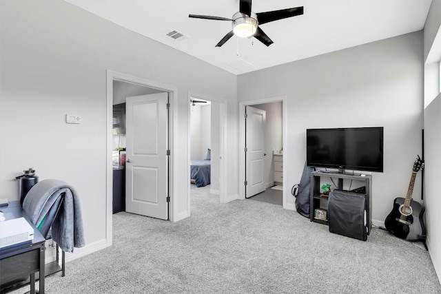 22113 Shotts Dr, Spicewood, TX 78669 - carpeted office with ceiling fan and baseboards