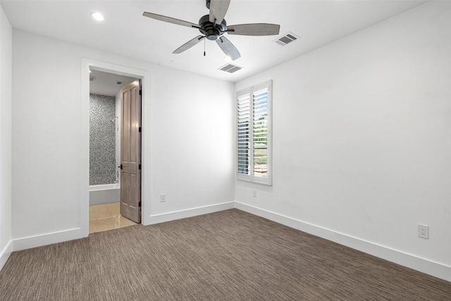 599 Vendemmia Bnd, Austin, TX 78738 - carpeted empty room featuring a ceiling fan and recessed lighting