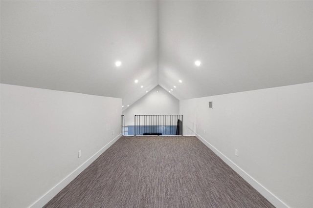 599 Vendemmia Bnd, Austin, TX 78738 - bonus room featuring lofted ceiling, carpet floors, and recessed lighting