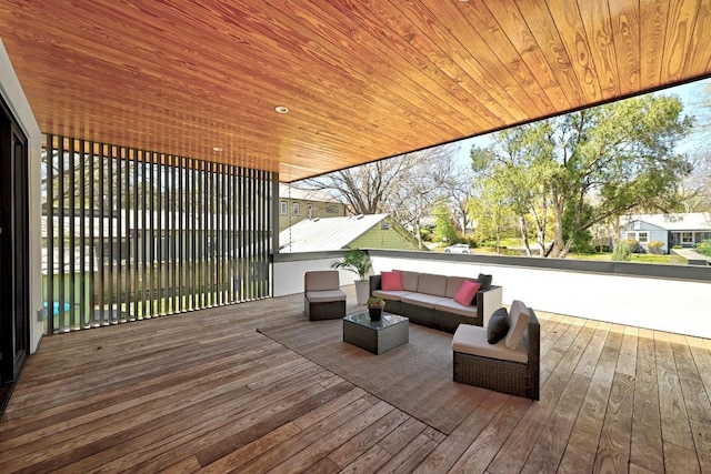 2109 Glendale Pl, Austin, TX 78704 - wooden terrace with outdoor lounge area