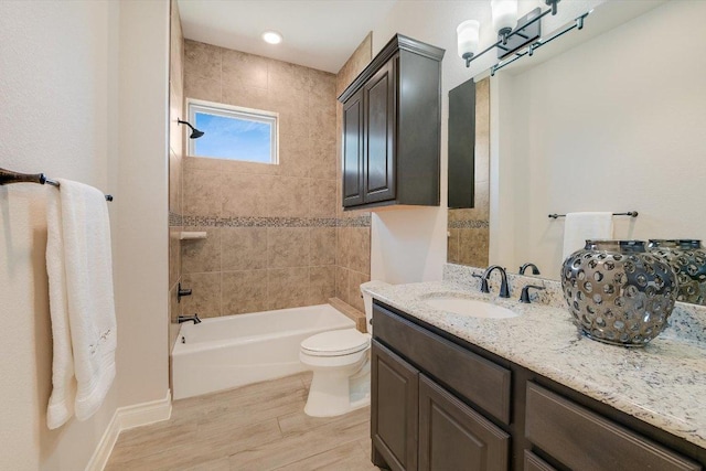 104 Bella Toscana Ave Unit 2301, Lakeway, TX 78734 - full bath with vanity, toilet, wood finished floors, and bathtub / shower combination