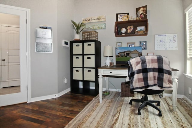 180 Sunshine Ln, Kyle, TX 78640 - office with wood finished floors and baseboards