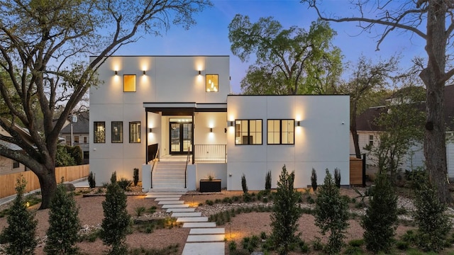 2209 Bowman Ave, Austin, TX 78703 - contemporary house with stairs and stucco siding