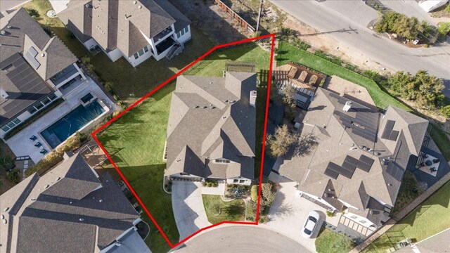 19302 Summit Glory Trl Unit 68, Spicewood, TX 78669 - aerial view of residential area featuring property boundaries highlighted