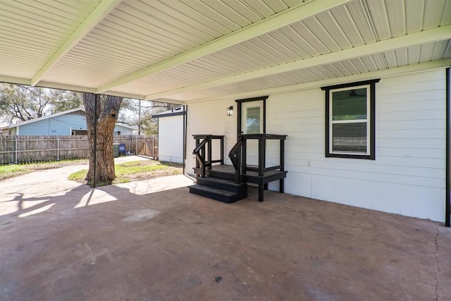 view of patio with fence