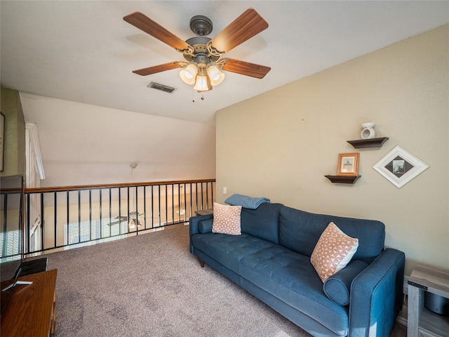 16501 Spotted Eagle Dr, Leander, TX 78641 - living room featuring a ceiling fan and carpet