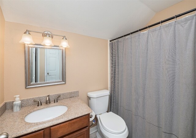 16501 Spotted Eagle Dr, Leander, TX 78641 - bathroom with vanity and vaulted ceiling