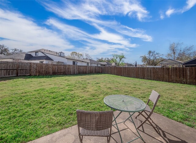 16501 Spotted Eagle Dr, Leander, TX 78641 - fenced backyard featuring a patio area