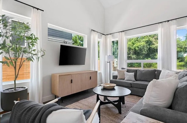 1126 Linden St Unit 1, Austin, TX 78702 - living area with high vaulted ceiling